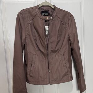 Express Women's Taupe Leather Jacket